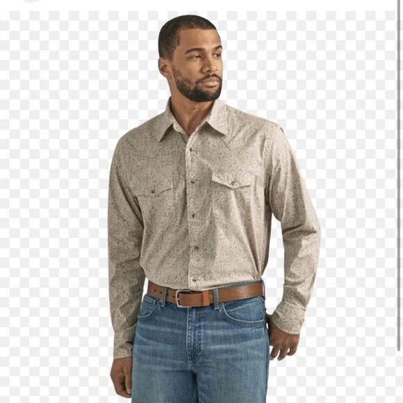 Wrangler 3xl men’s long sleeve button down shirt brown - Picture 6 of 10